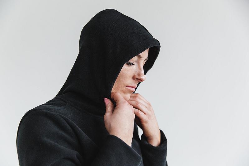 Women's Nobull WoArctic Pullover Hoodie Black | SG Q3136M